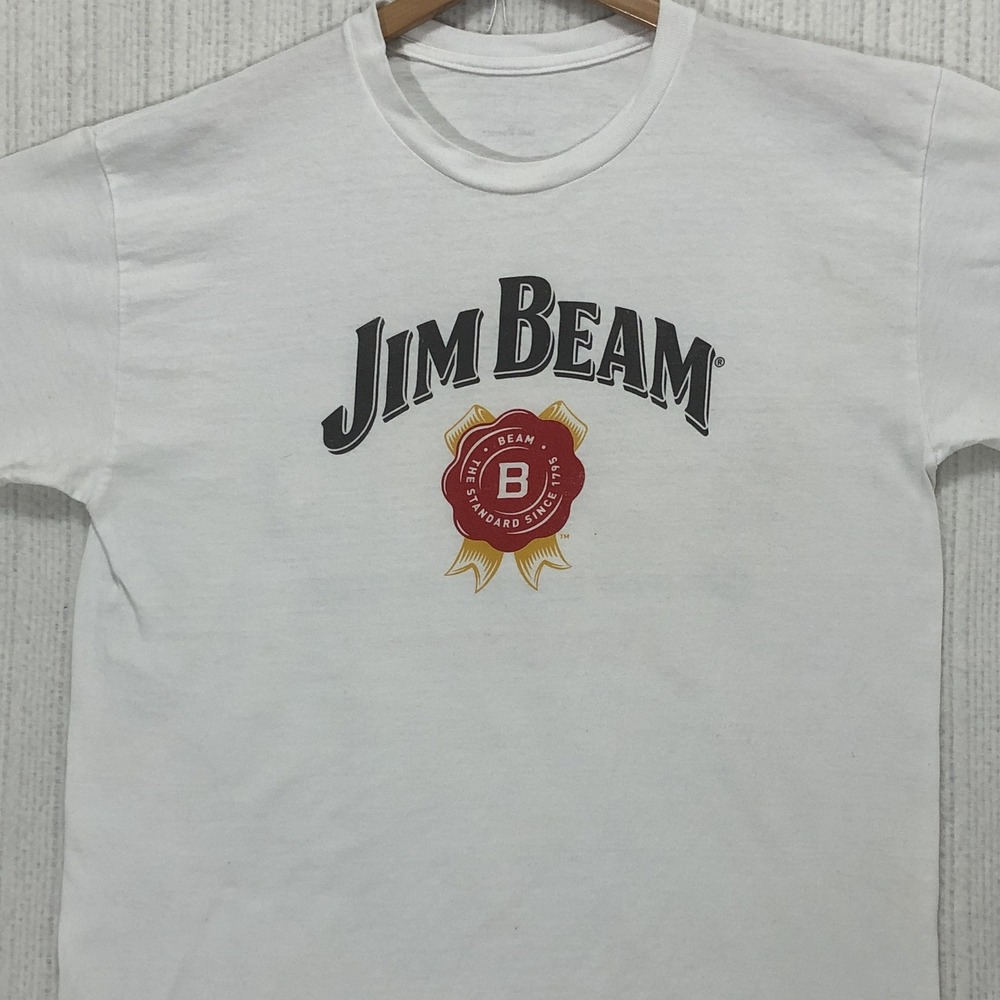 Jim Beam Bourbon Whiskey Graphic T-Shirt White Drink It Any Way You Please Large